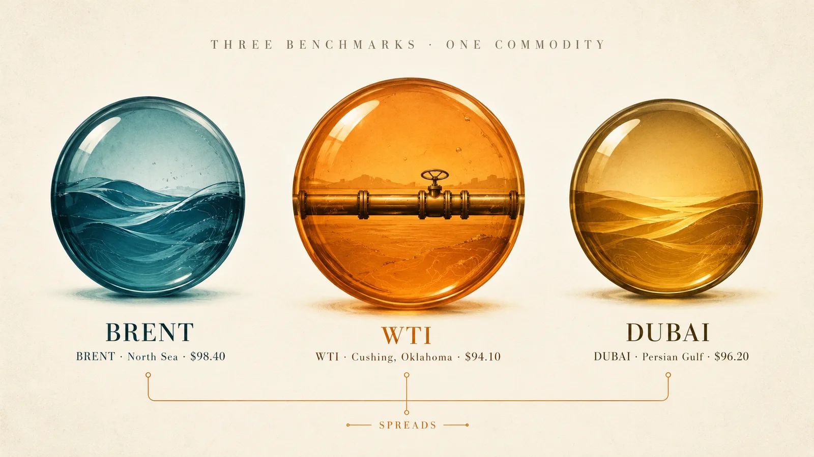 Brent, WTI, Dubai — Why Oil Has Three Prices for the Same Liquid