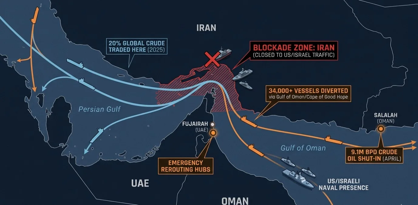 Vessels navigating near the Strait of Hormuz during the 2026 crisis